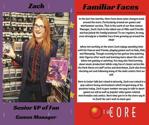 Zachary, games manager at The CORE